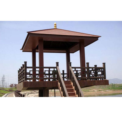 Goede prijs. Lichtgewicht WPC Gazebo Waterdicht Buiten Hout Gazebo Bruin Kleur online